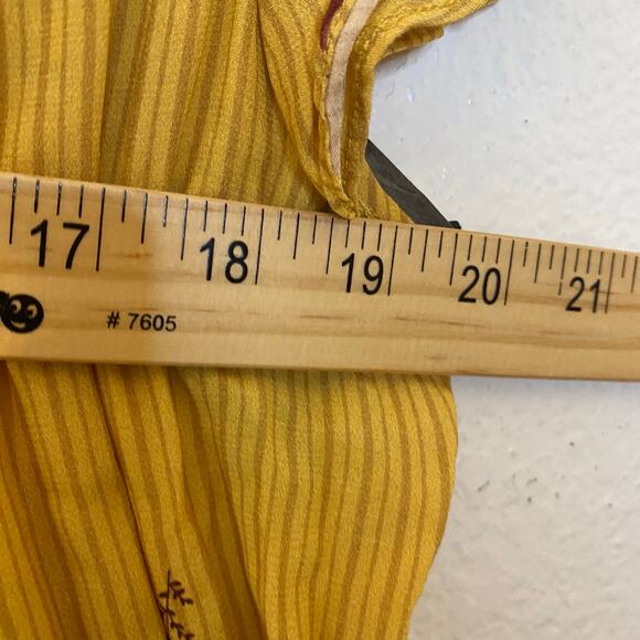Anthropologie Dolan Yellow Crepe Flutter Sleeve Charamante Mini Dress Size M NWT - Picture 3 of 10